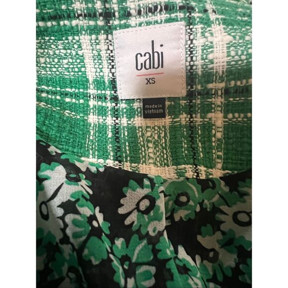 Cabi Women's Sophia Green Plaid Tweed Button Up Library Jacket Style #5653 Sz XS - Picture 6 of 8